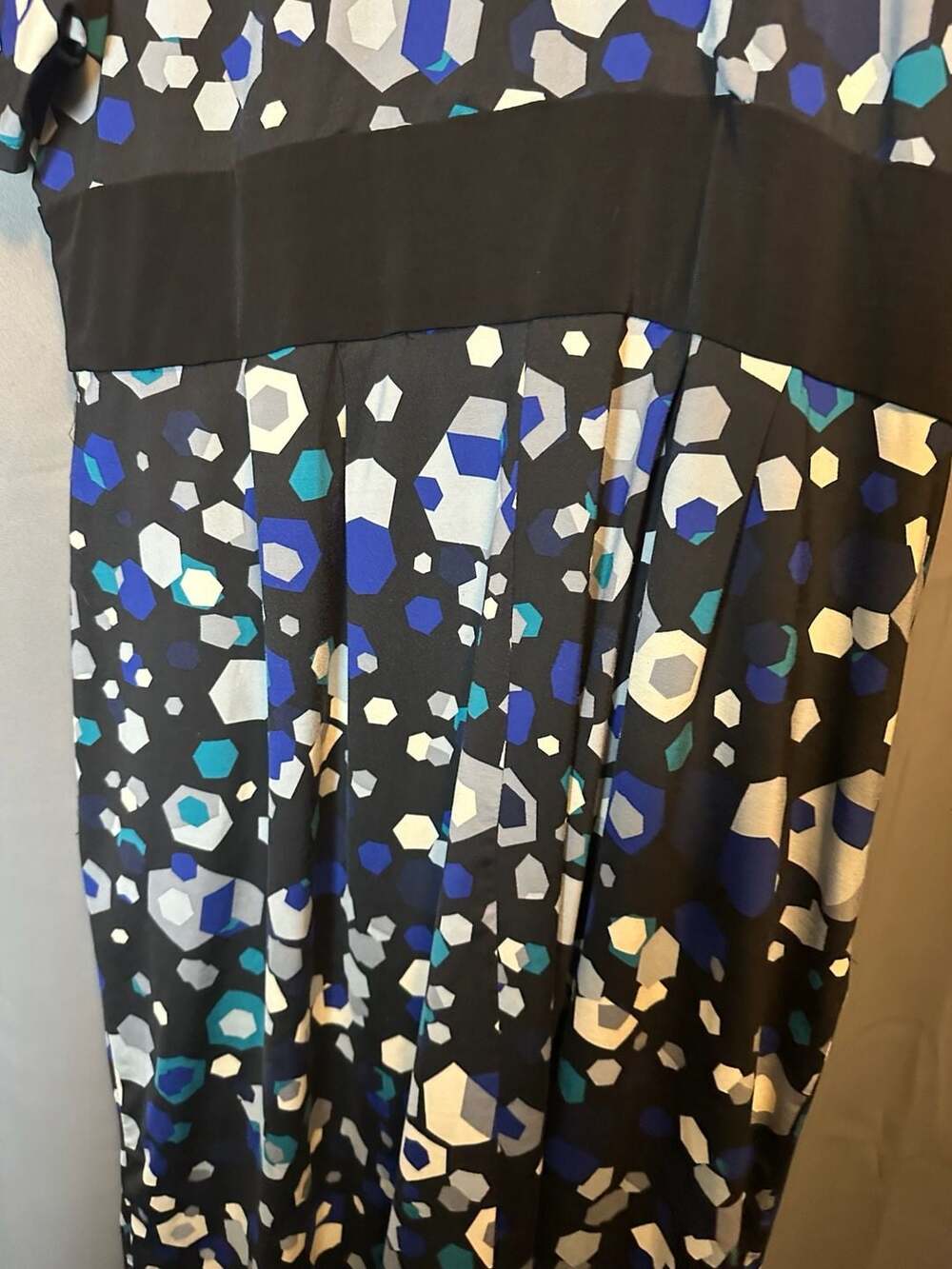 Jessica London Women Plus Size 16W Blue Geometric Midi Dress - Picture 7 of 8